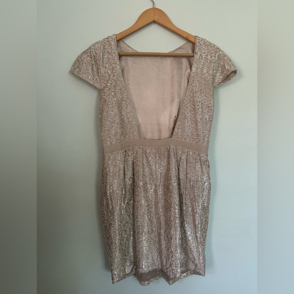 Gold backless sequin homecoming mini-dress - Picture 3 of 4